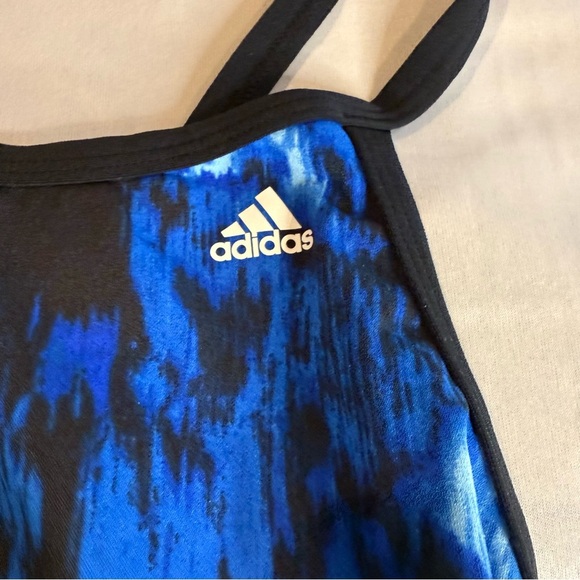 adidas Women's Black and Blue Lined One Piece Swimsuit Sz EU 22 (US 8) - Picture 4 of 9